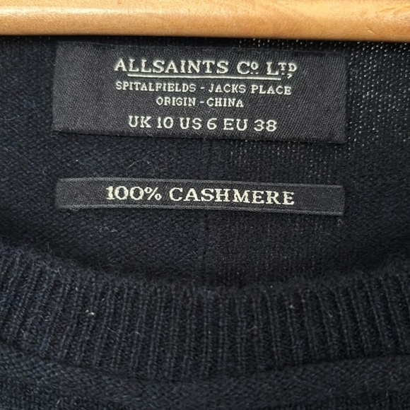 ALLSAINTS, 100% Cashmere Char Jumper Dress, Black, US 6, UK 10 - Picture 5 of 9